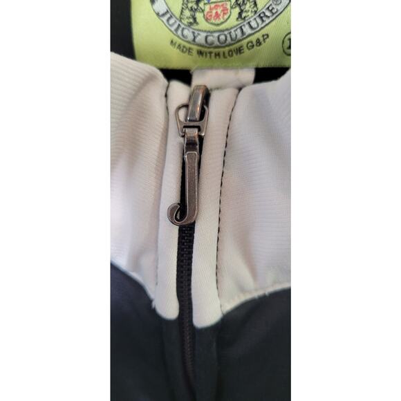 Vintage Y2K Juicy Couture Track Jacket Large Black White Satin Rare "Love G&P" - Picture 4 of 7